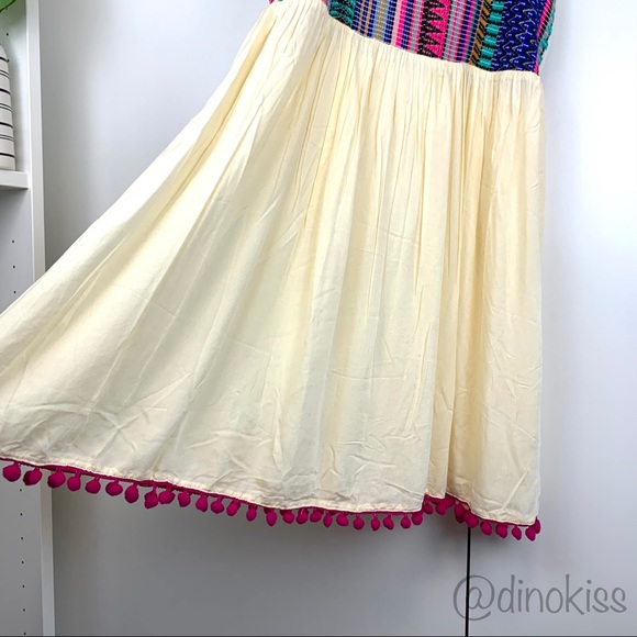 A&B Dress Multi Color Embroidered Pompom Dress - Picture 8 of 13